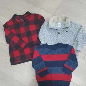 Red and Black Plaid Kids Sweaters For 12-18 Months